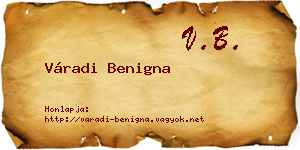 Váradi Benigna névjegykártya